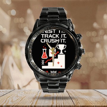 Discover Clinical Lab Tech Diagnostic Science Data Nerd Calendar Steel Band Watch
