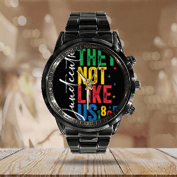 Discover They Not Like Us Juneteenth Calendar Steel Band Watch