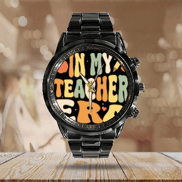 Discover In My Teacher Era, Teacher Appreciation Gift Calendar Steel Band Watch