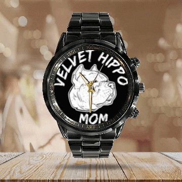 Discover Velvet Hippo Mom – Bully Dog Lovers Calendar Steel Band Watch