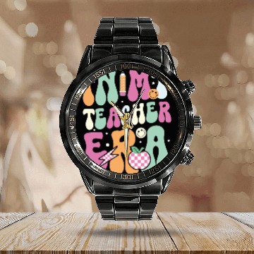 Discover In My Teacher Era, Teacher Appreciation Gift Calendar Steel Band Watch