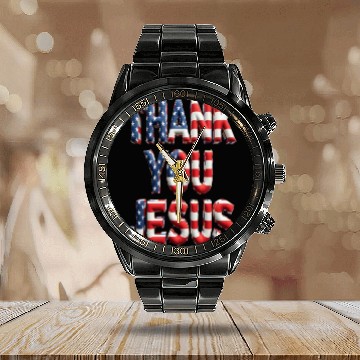 Discover THANK YOU JESUS Calendar Steel Band Watch
