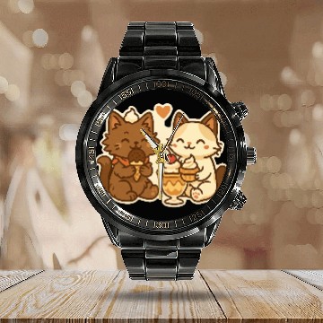 Discover Sweet Cream Companions Calendar Steel Band Watch