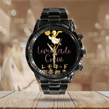 Discover Lemonade Crew Kawaii Goose Calendar Steel Band Watch
