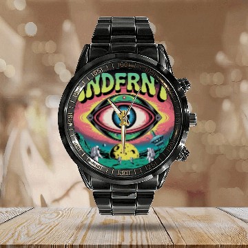 Discover Psychedelic Space Eye – Trippy Cosmic Poster Art Calendar Steel Band Watch