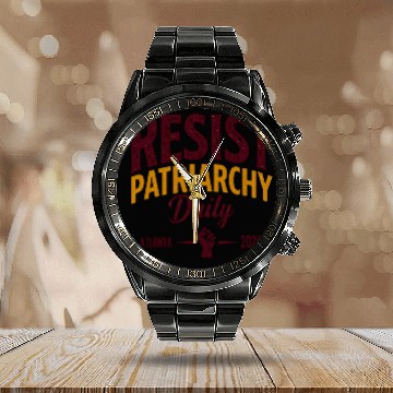 Discover Resist Patriarchy Daily – Bold Feminist Activism Calendar Steel Band Watch