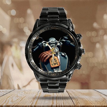 Discover Born to Ride, But Let Me Ask My Wife First Calendar Steel Band Watch