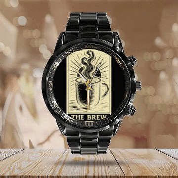 Discover Mystical Tarot Coffee Card – The Brew Calendar Steel Band Watch