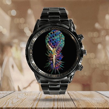 Discover Neon Pineapple Calendar Steel Band Watch