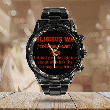 Discover Religious war definition adult people fighting Calendar Steel Band Watch