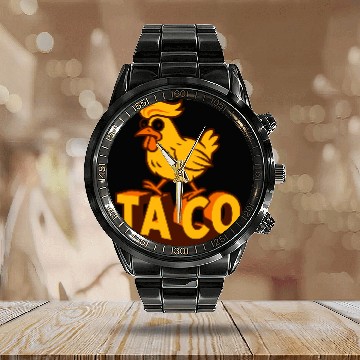 Discover TACO – Trump Always Chickens Out Calendar Steel Band Watch