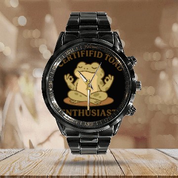 Discover Certififid Toad Enthusiast Calendar Steel Band Watch