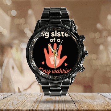 Discover NICU Sibling Preemie Big Brother Big Sister Calendar Steel Band Watch