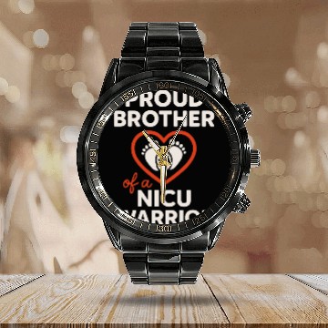 Discover NICU Sibling Preemie Big Brother Big Sister Calendar Steel Band Watch