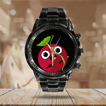 Discover Archerry Funny Fruit Archery Pun Calendar Steel Band Watch