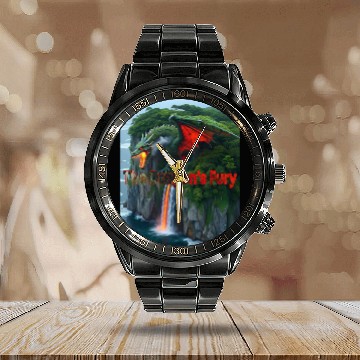 Discover Art-Gil Dragon 1 The Dragon's Fury Calendar Steel Band Watch