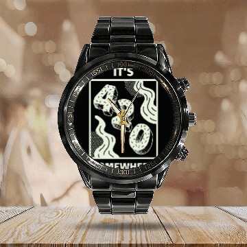 Discover Abstract 3D Numeric Illustration Calendar Steel Band Watch