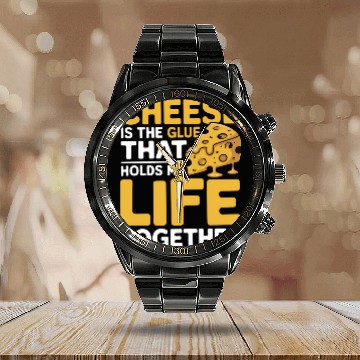 Discover Cheese Lovers Unite My Life Is Held Together Calendar Steel Band Watch