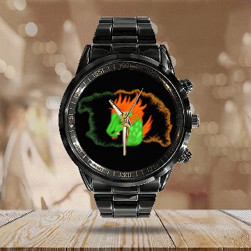 Discover Lair Of The Fire Dragon Calendar Steel Band Watch