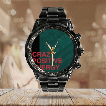 Discover Crazy Positive Energy Calendar Steel Band Watch