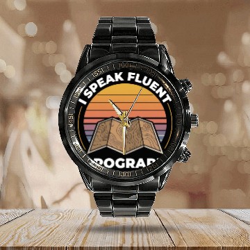 Discover GIS Contour Map Sunset Outdoor Adventure Calendar Steel Band Watch
