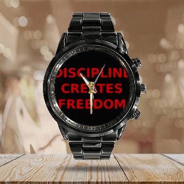 Discover Discipline Is Freedom Calendar Steel Band Watch