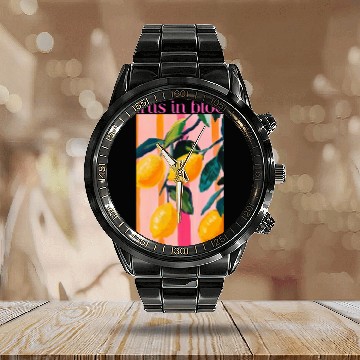 Discover Citrus in bloom Calendar Steel Band Watch