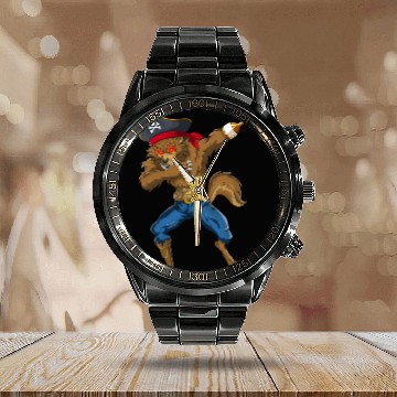 Discover Dabbing Werewolf Pirate Halloween Pirate Calendar Steel Band Watch