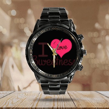 Discover I Love Sweetness Calendar Steel Band Watch, Cute Valentine’s Gift