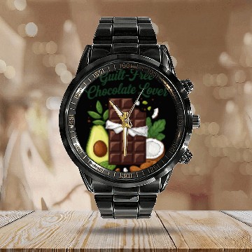 Discover Chocolate & Plants Power | Vegan Keto Life Calendar Steel Band Watch