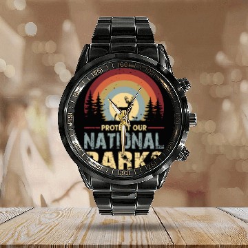 Discover Protect our national parks Calendar Steel Band Watch
