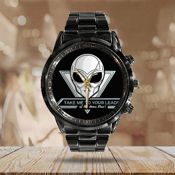 Discover Take Me To Your Leader Alien Rave Retro 2000s Y2K Calendar Steel Band Watch