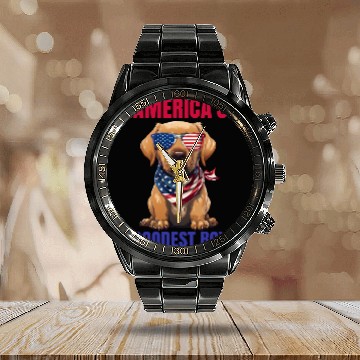 Discover America’s Goodest Labrador Calendar Steel Band Watch