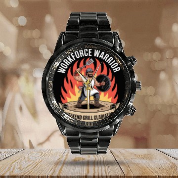 Discover Workforce Warrior Weekend Grill Gladiator Labor Calendar Steel Band Watch