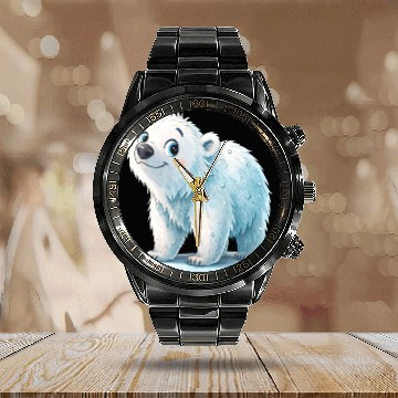 Discover Snowflake the Cozy Cub Calendar Steel Band Watch