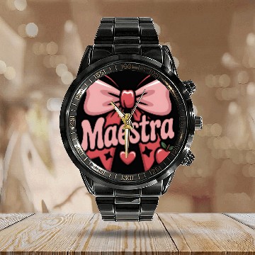 Discover Maestra Cute Back to School Teacher Gift Calendar Steel Band Watch