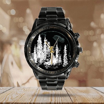 Discover Forest Moon – Lunar Light in the Wilderness Calendar Steel Band Watch