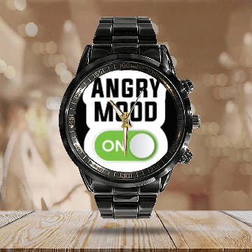 Discover Angry mood Calendar Steel Band Watch