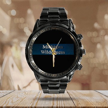 Discover Michigan Wilderness Calendar Steel Band Watch