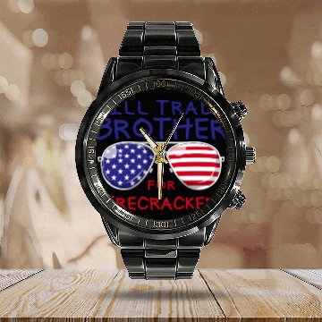 Discover Will Trade Brother For Fireworks Kids 4th Of July Calendar Steel Band Watch