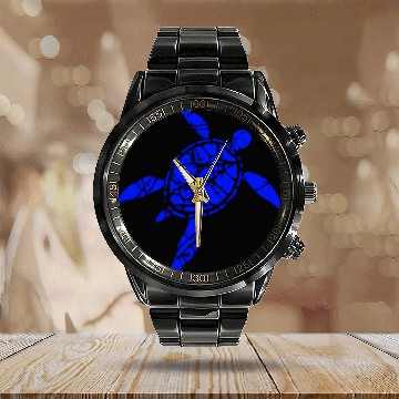 Discover Turtle pattern cracks scratches vintage retro cool Calendar Steel Band Watch
