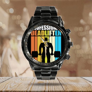 Discover Deadlift Gym Fitness Exercise Weightlifting Calendar Steel Band Watch