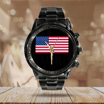 Discover MY SON YOUR HERO AMERICAN FLAG US ARMED FORCES Calendar Steel Band Watch