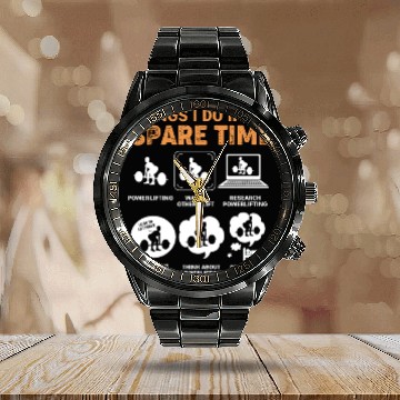 Discover Deadlift Powerlifting Gym Exercise Calendar Steel Band Watch