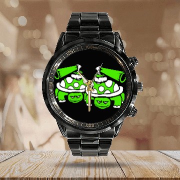 Discover 2 turtles shell gun shooting war attack tank team Calendar Steel Band Watch