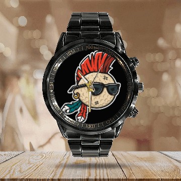 Discover Punk Rock Golf Style Calendar Steel Band Watch