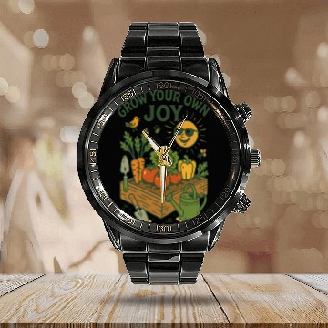 Discover Vegetable Gardening Calendar Steel Band Watch