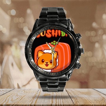 Discover Shiba Inu - Sushiba Calendar Steel Band Watch