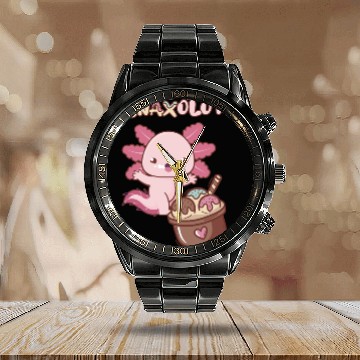 Discover Snaxolotl Is Looking For Ice Cream Calendar Steel Band Watch