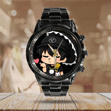Discover Chibi Joneda Blowing Kiss Calendar Steel Band Watch